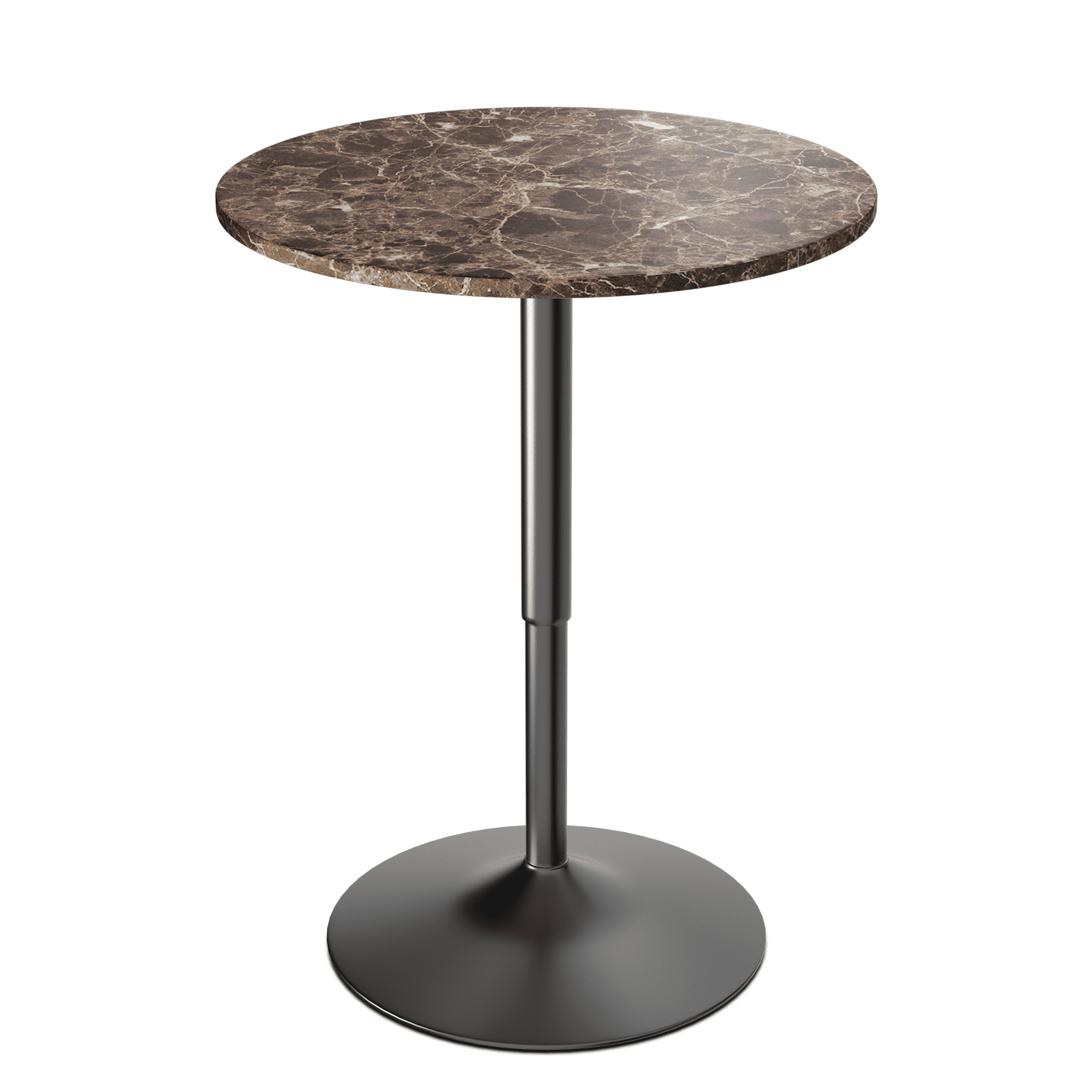 Brown Marble Round Adjustable Counter Height Table