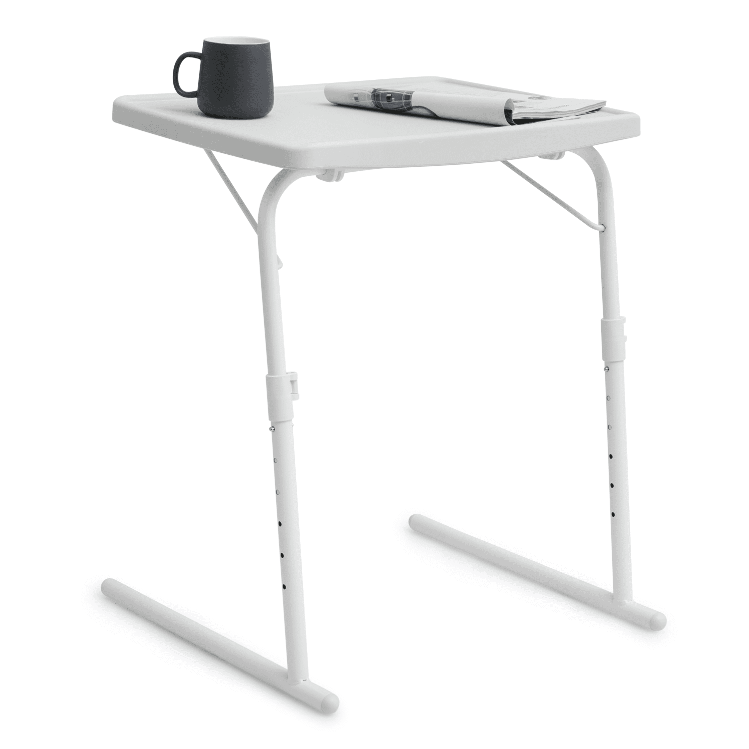 22" Tilting TV Tray Folding Table, Adjustable Height Foldable Laptop Desk for Bedside Sofa Working