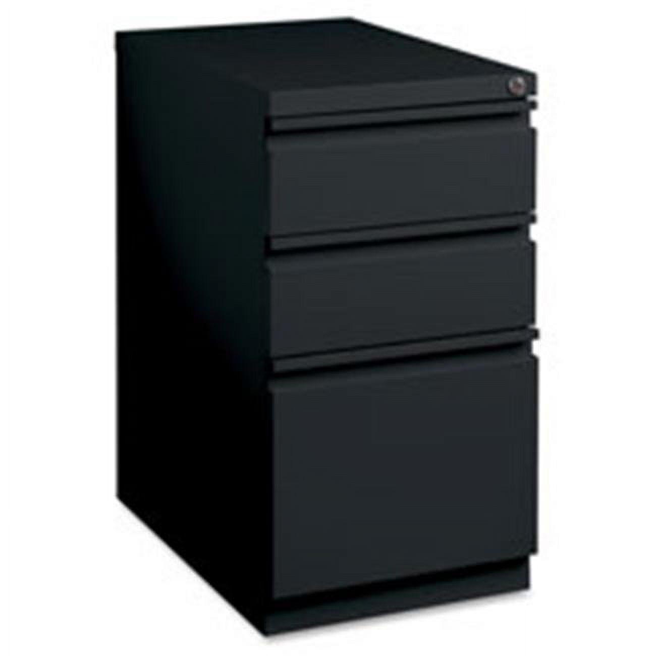 Sleek Black Steel 3-Drawer Lockable Mobile Pedestal File Cabinet