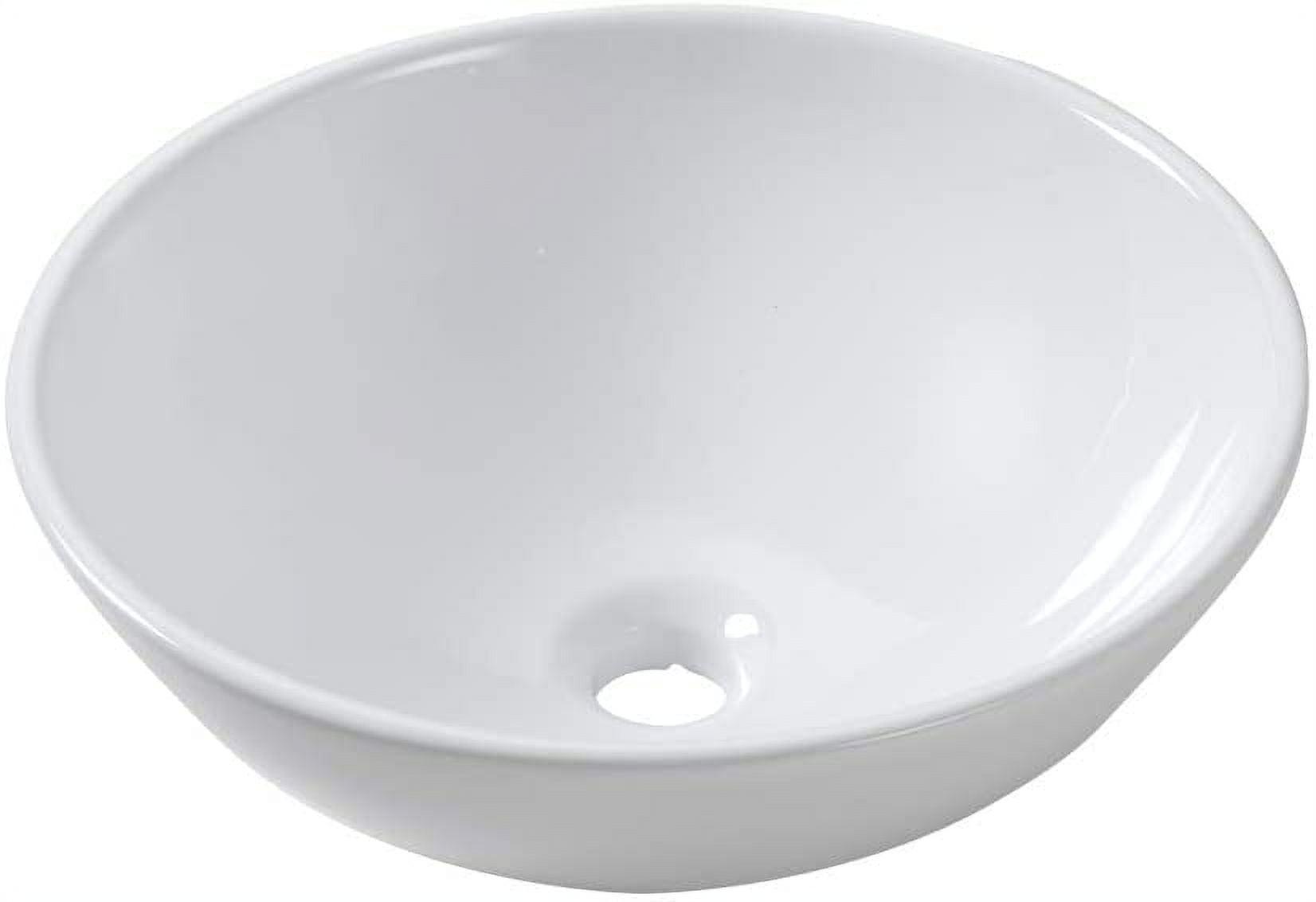 Modern White Round Ceramic Above-Counter Vessel Sink