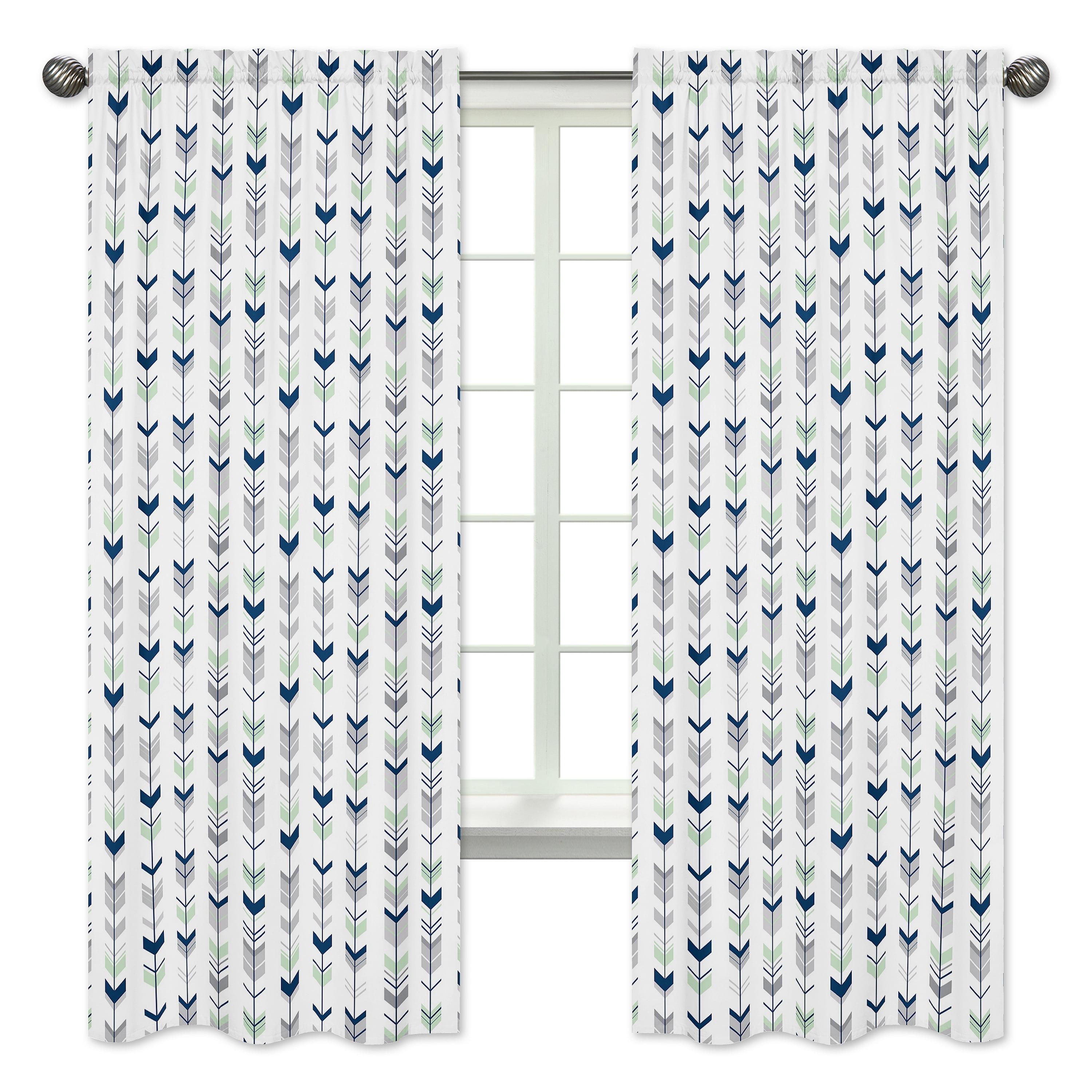 Mod Arrow Geometric Semi-Sheer Rod Pocket Curtain Panels (Set of 2)