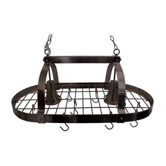 Mod Lighting and Decor 2-Light Kitchen Pot Rack with Downlights - 35.5" - Bronze