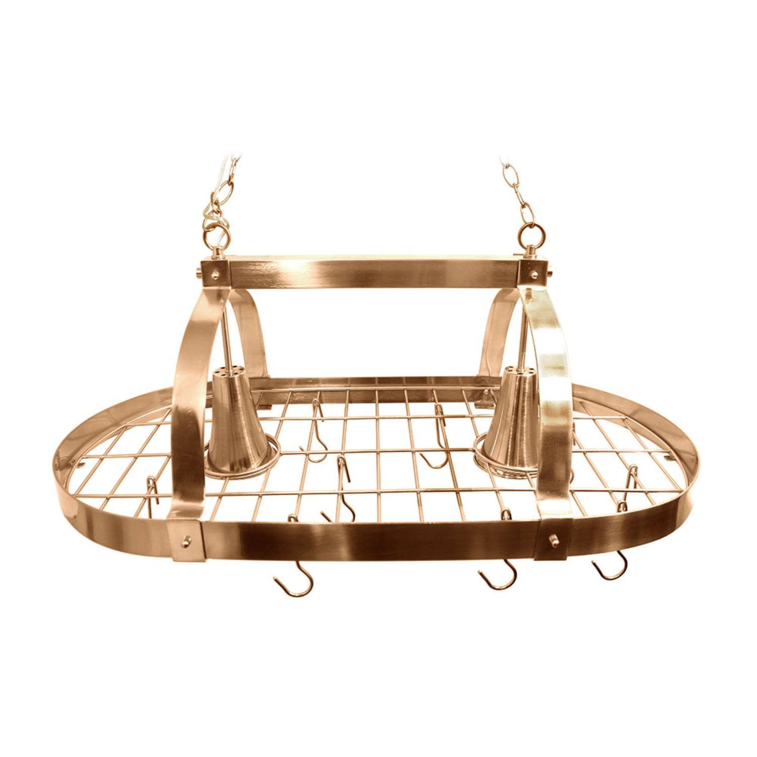 Elegant Designs 2 Light Kitchen Pot Rack with Downlights