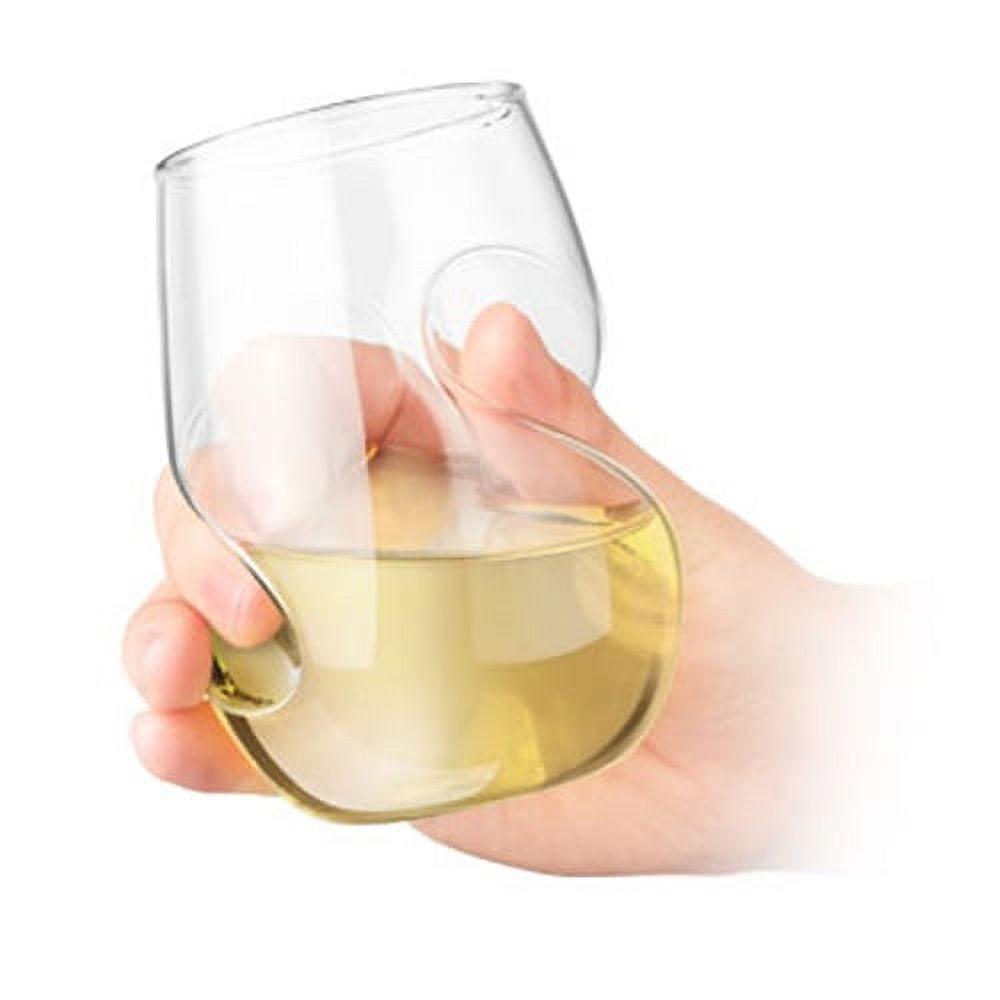 Handcrafted Clear Glass Stemless White Wine Glasses Set of 4