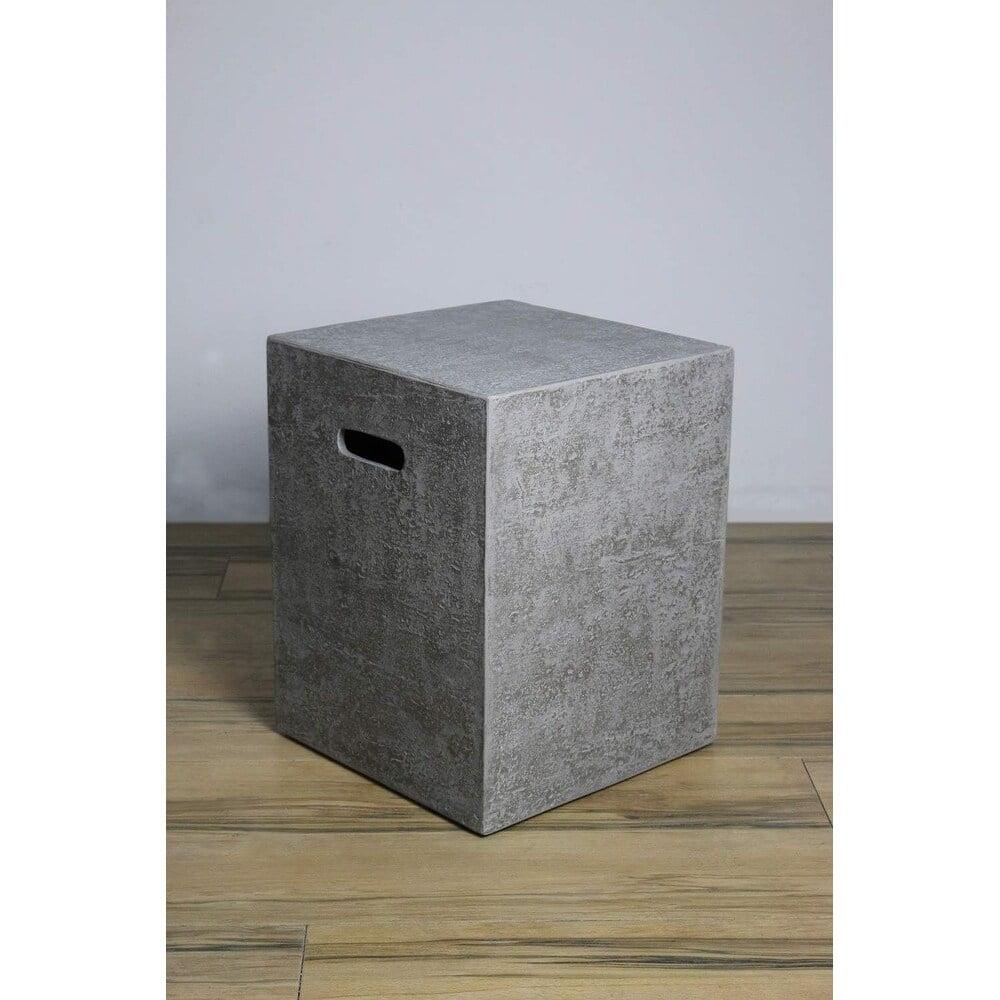 Light Gray Concrete Propane Tank Cover Side Table