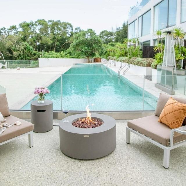 Modeno Tramore Light Weight Fiber-Concrete Fire Table Propane in Gray