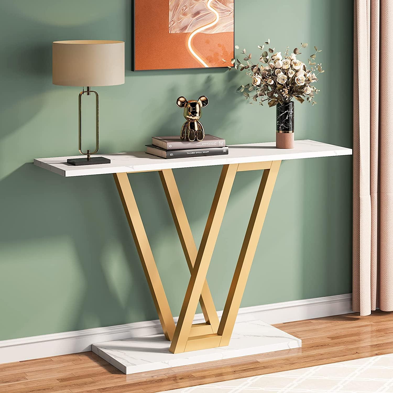 Hommoo 43 Inch Console Table, Industrial Entryway Hallway Table