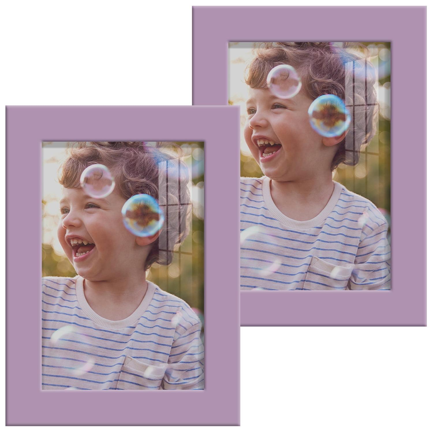 Modern Violet 4x6 Wooden Picture Frame Set