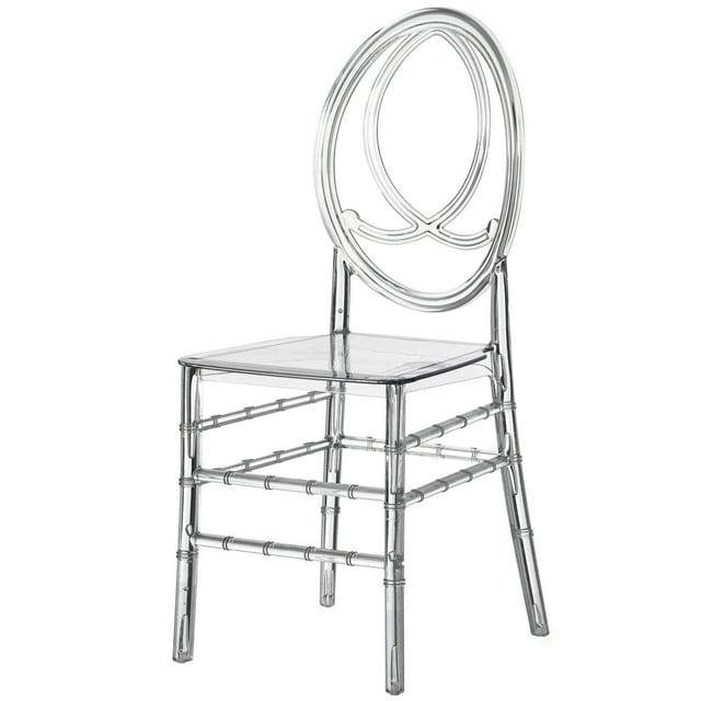 Fabulaxe Modern Acrylic Phoenix Dining Chair, Stackable Transparent Party Chair, Crystal Clear Acrylic Chair for Events and Weddings, Single