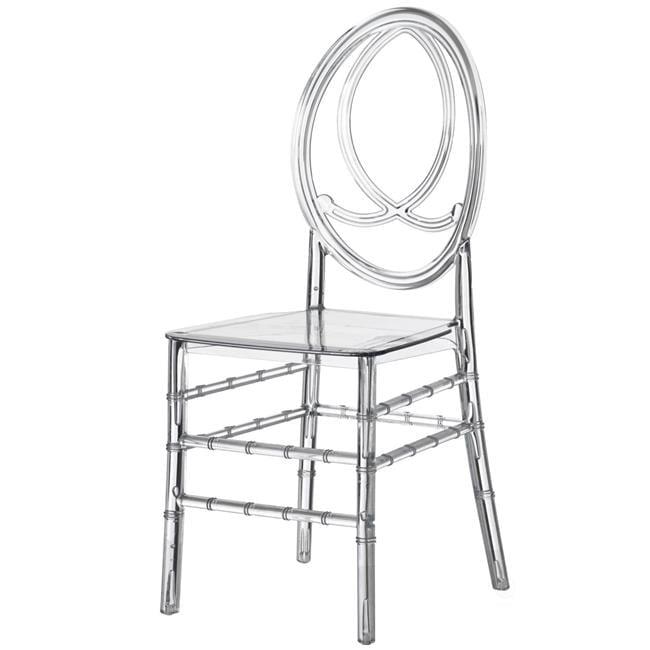 Fabulaxe Modern Acrylic Phoenix Dining Chair, Stackable Transparent Party Chair, Crystal Clear Acrylic Chair for Events and Weddings, Single