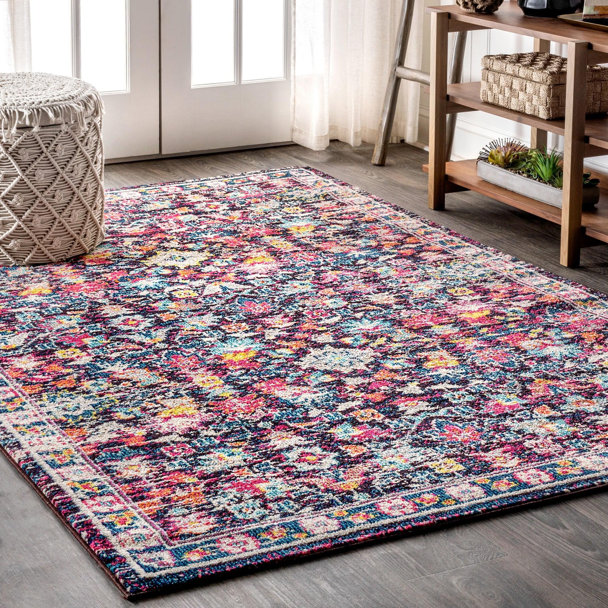 Modern Persian Boho Floral Area Rug - JONATHAN Y