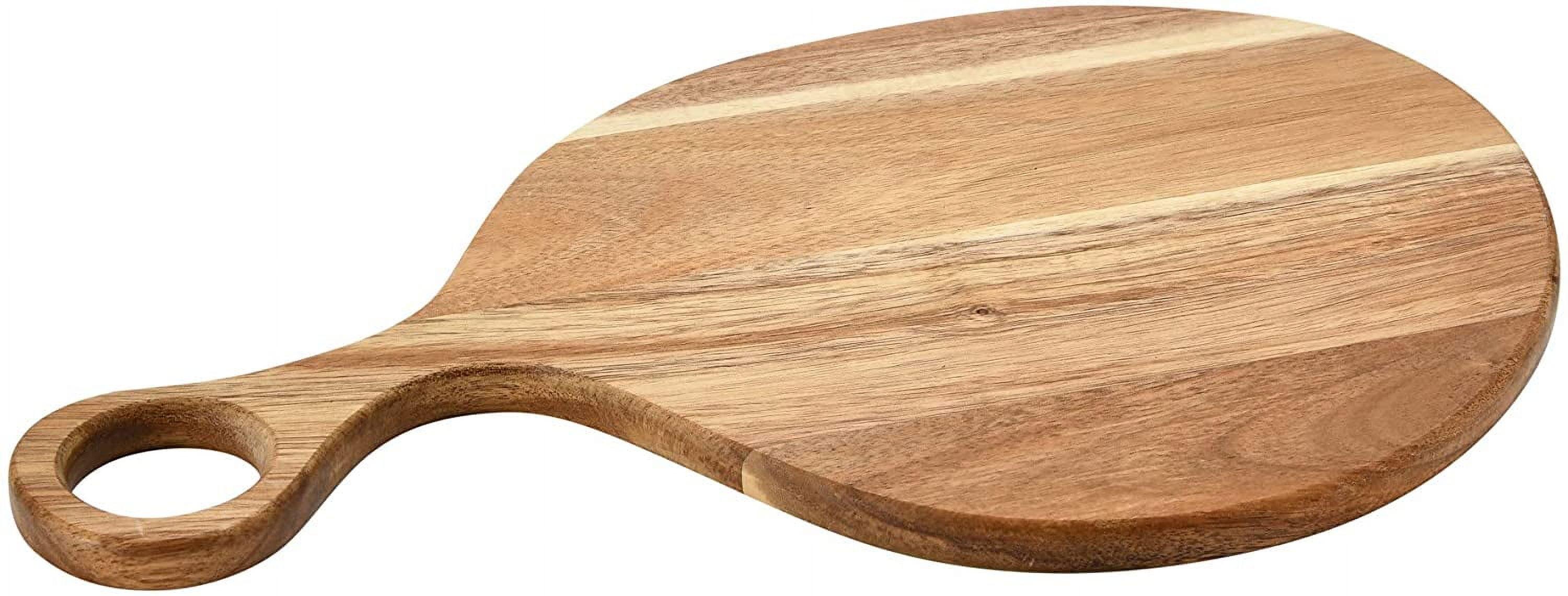 Round Acacia Wood Cutting Board with Handle