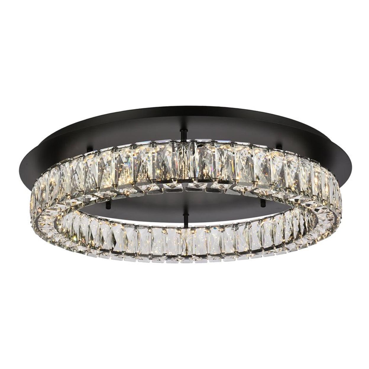 Elegant Lighting Monroe 1 - Light Flush Mount in  Black