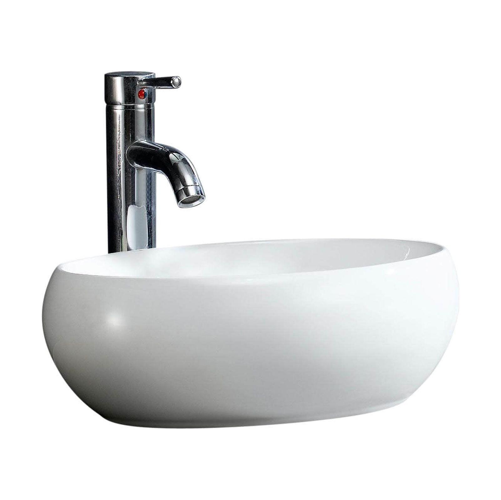 Fine Fixtures Vitreous China Vessel Bathroom Sink- Oval Shape