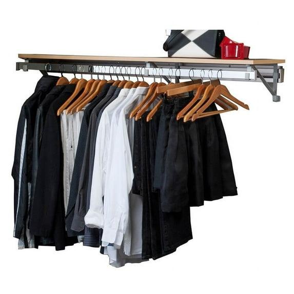 Arrange a Space Closet Hang Rod with Shelf 44in. Maple
