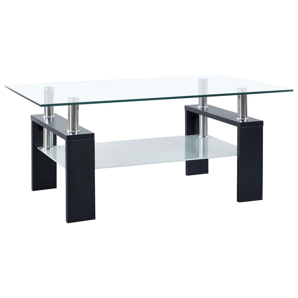 Orren Ellis Paizleigh vidaXL Coffee Table, Tempered Glass Top, Center Table, 37.4''x21.7''x15.7''