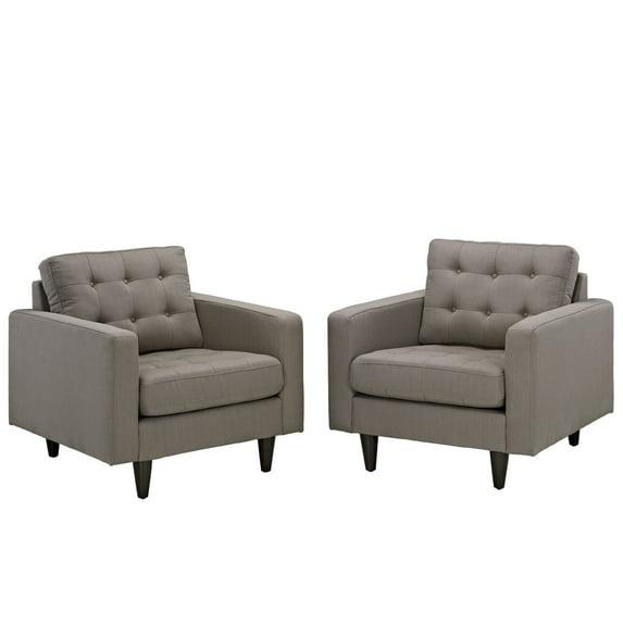 Modway Empress' Mid Century Tufted Arm Chairs