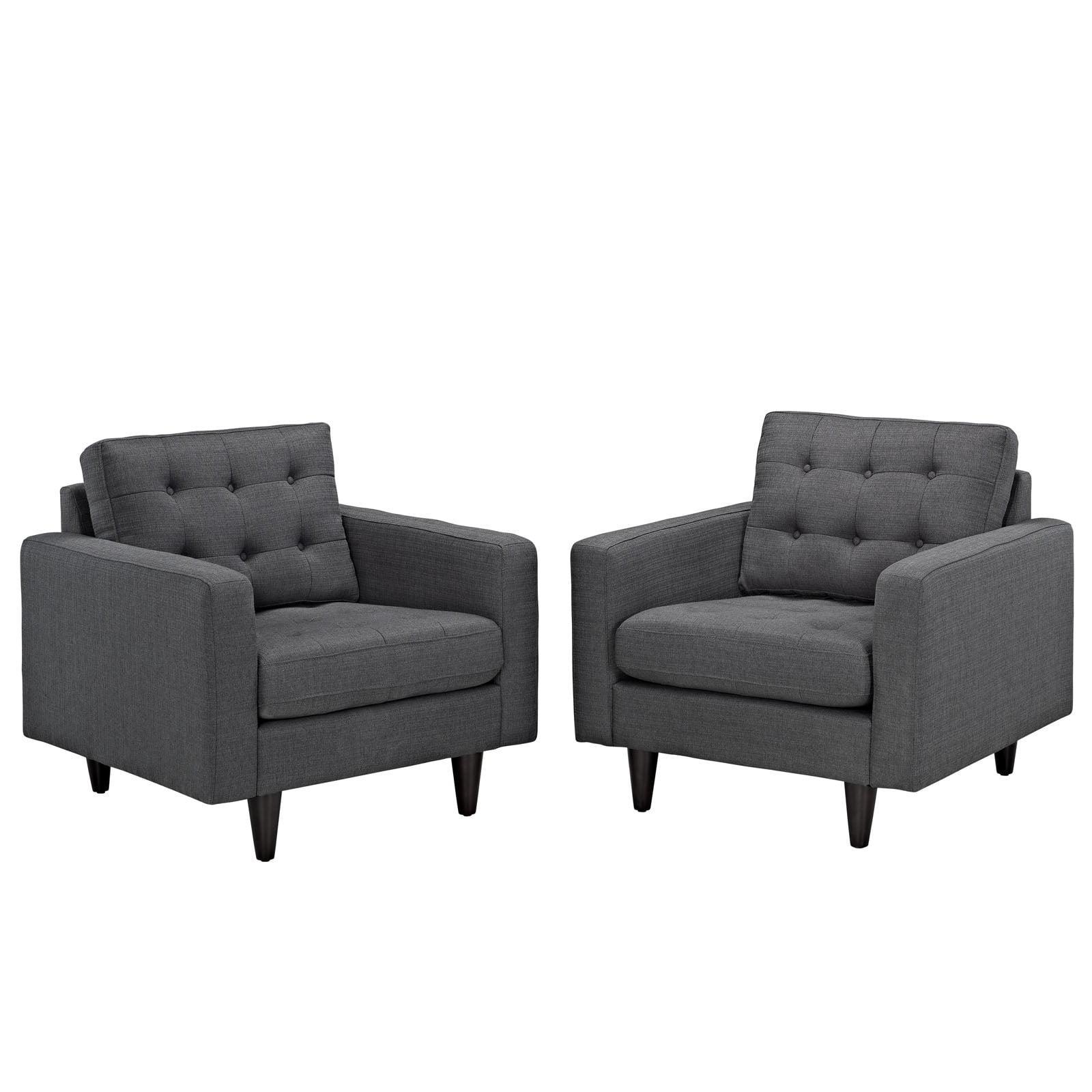 Empress' Mid Century Tufted Arm Chairs by Modway