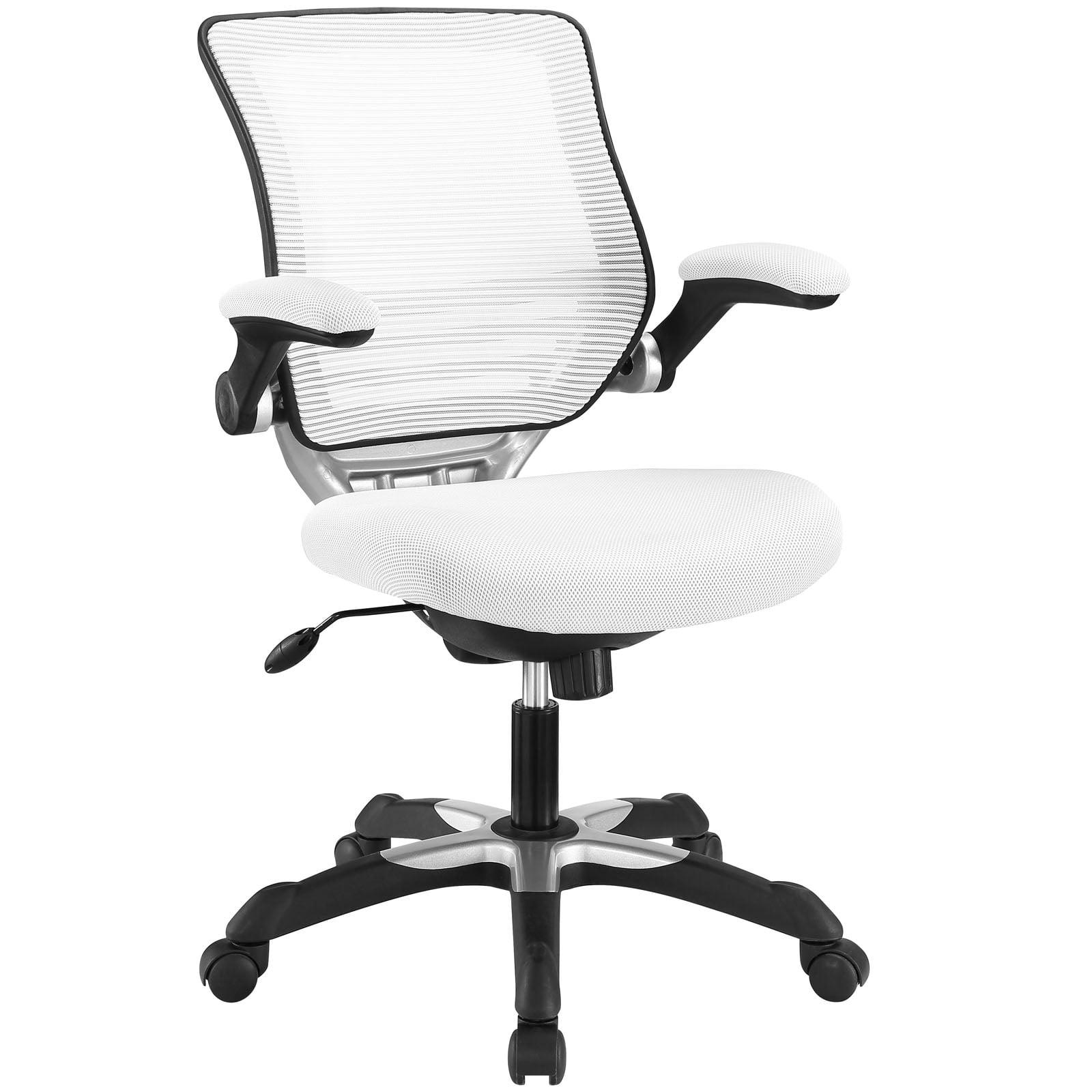 White Mesh and Leatherette Adjustable Office Chair