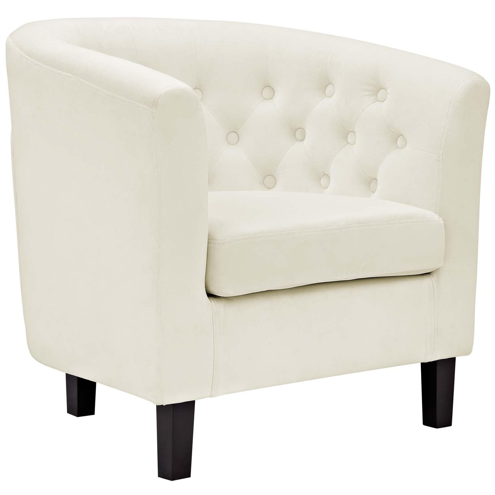 Modern Contemporary Urban Design Living Lounge Room Armchair, White Ivory, Fabric