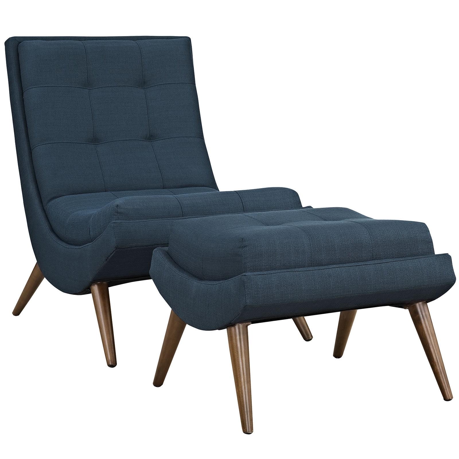 Modway Ramp Mid Century Fabric Lounge Chair Set