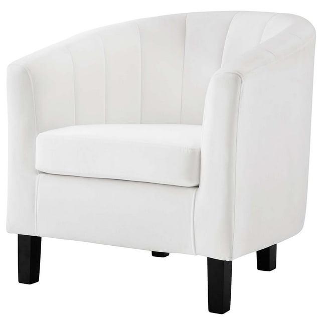 Modway Prospect Channel Tufted Performance Velvet Armchair White