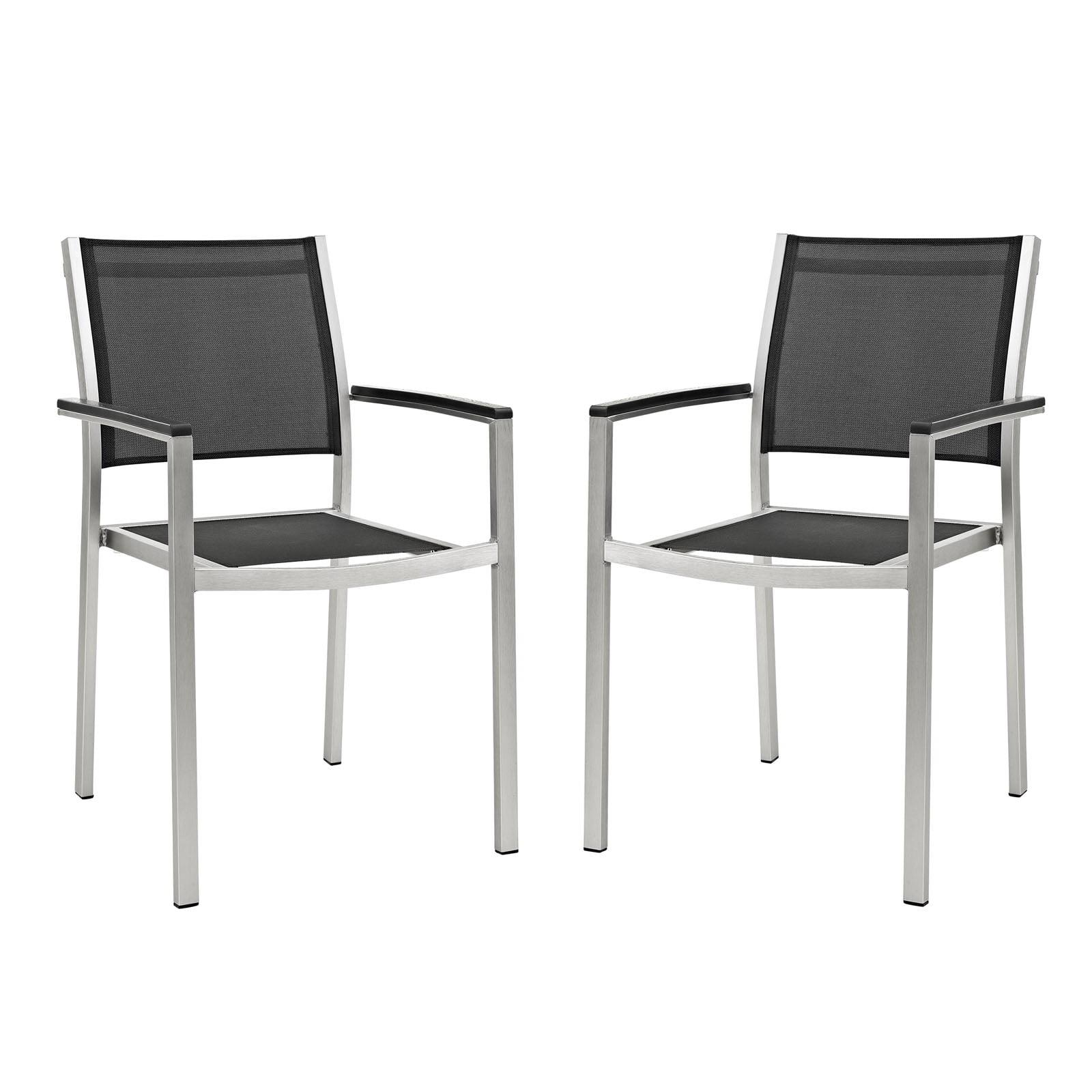 Modway Shore Dining Chair Outdoor Patio Aluminum (Set of 2)