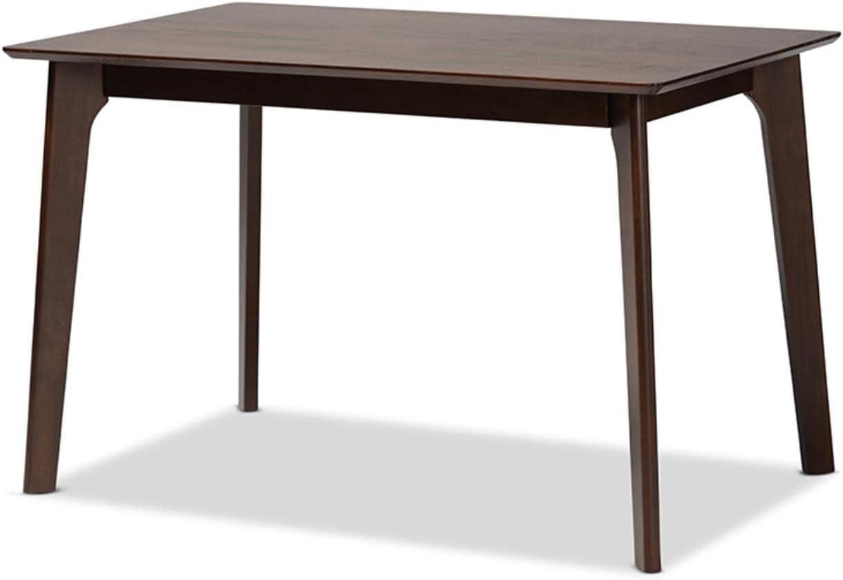 Seneca Contemporary Dark Brown Rubberwood Dining Table 30"x48"