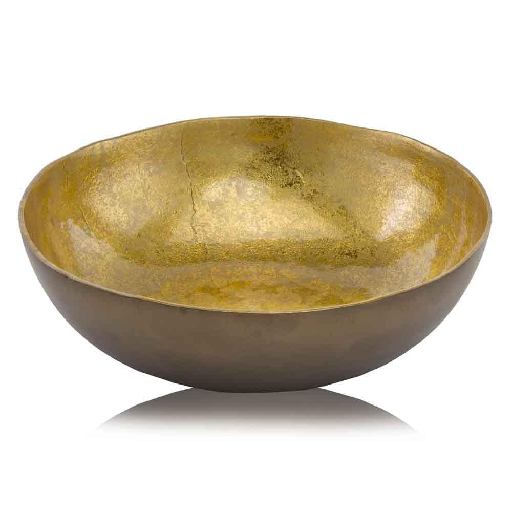 Large Bronze and Gold Metal Decorative Bowl