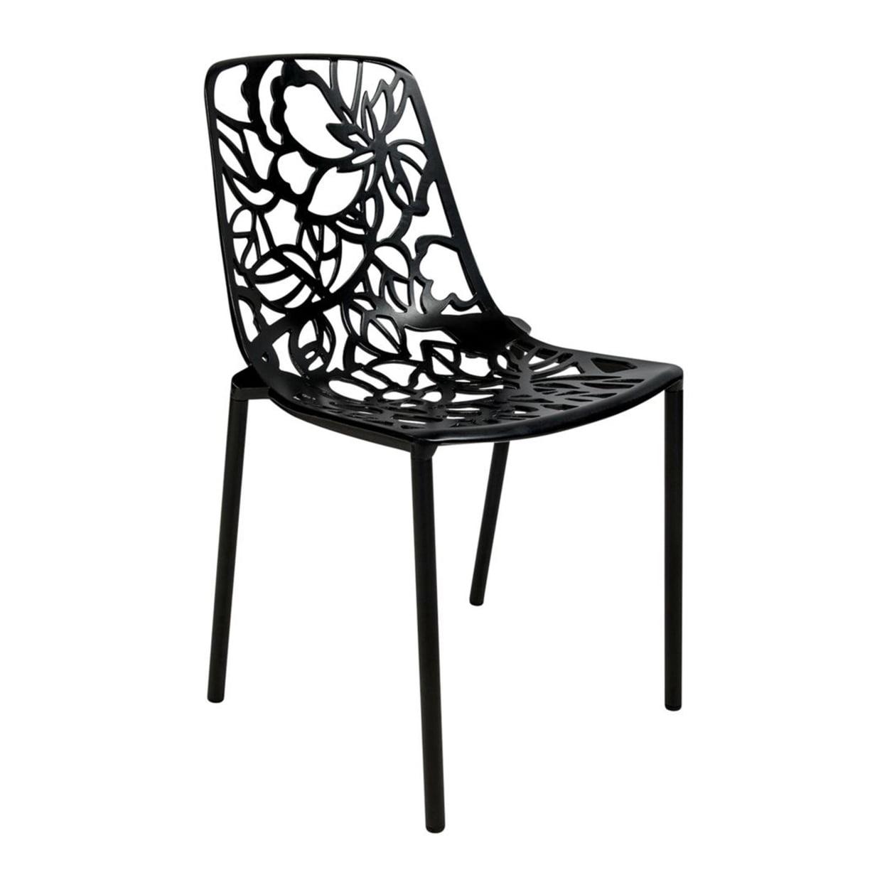 LeisureMod Devon Modern Aluminum Outdoor Stackable Dining Chair