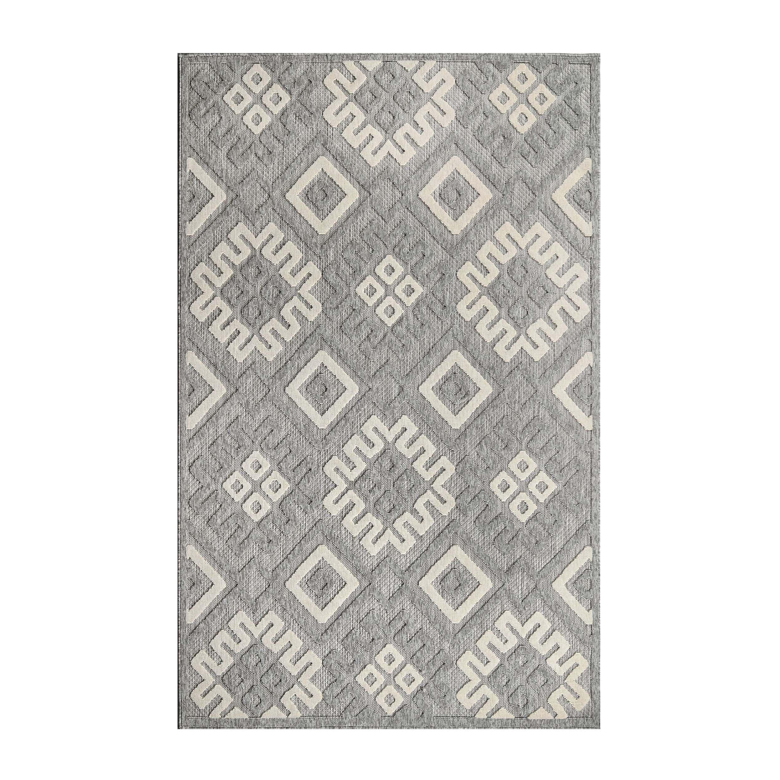 Modern Diamonds Geometric Indoor/Outdoor Area Rug, Gray, 5' 2" x 7' 2"