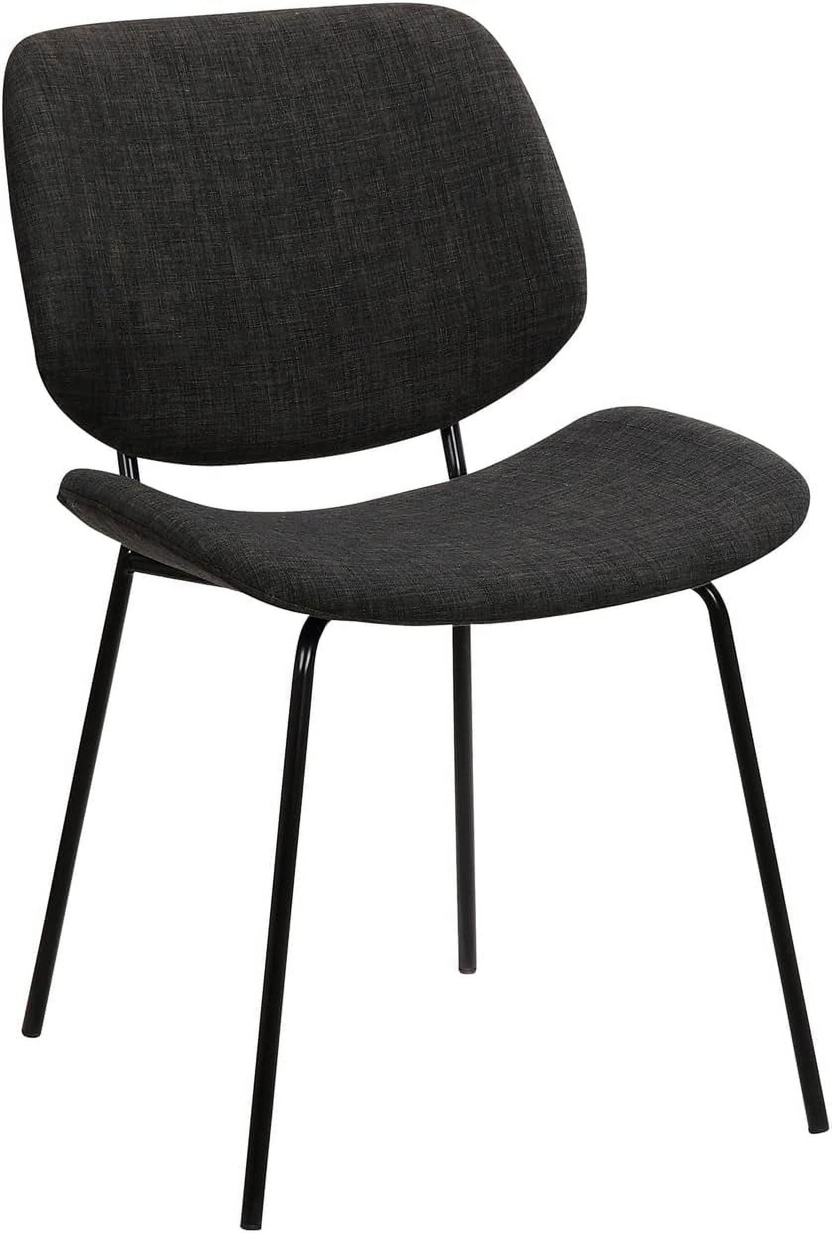 Contemporary Charcoal Faux Leather Side Chair with Black Metal Legs