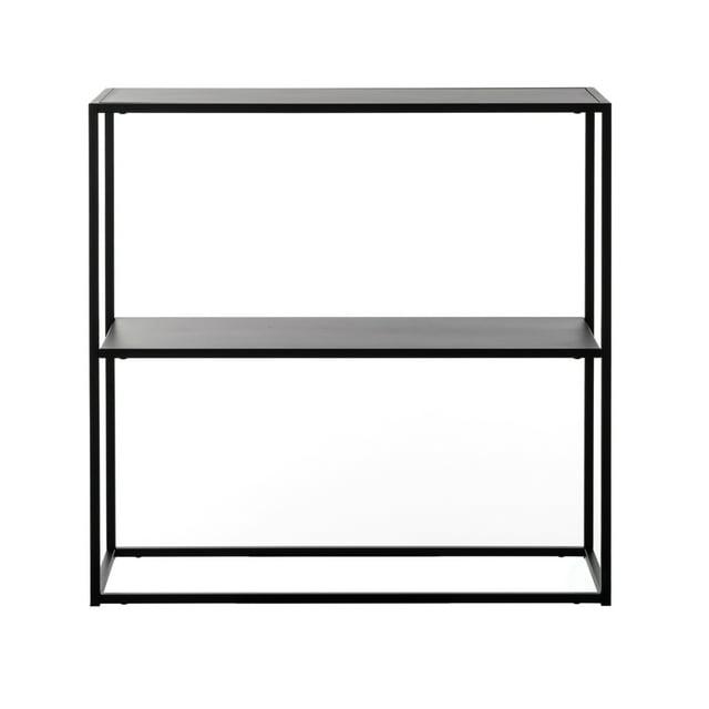 Modern Display Metal Console Table with Open Shelf, for Dining, Entryway and Hallway, Black