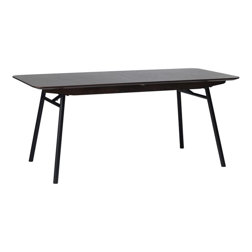 Espresso Oak Extendable Dining Table with Metal Legs