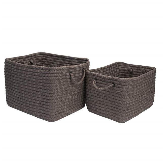 Gravel Polypropylene Braided Rectangular Storage Basket, 12 x 10 x 8 in.