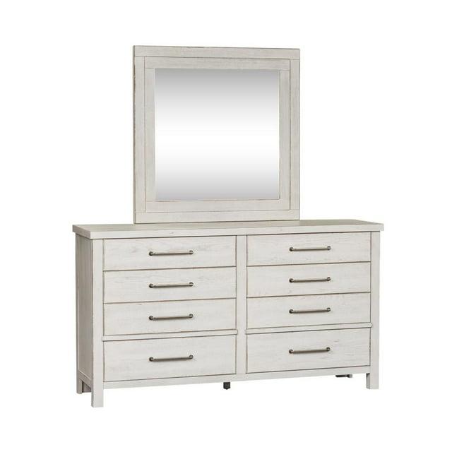 Modern Farmhouse White Dresser & Mirror