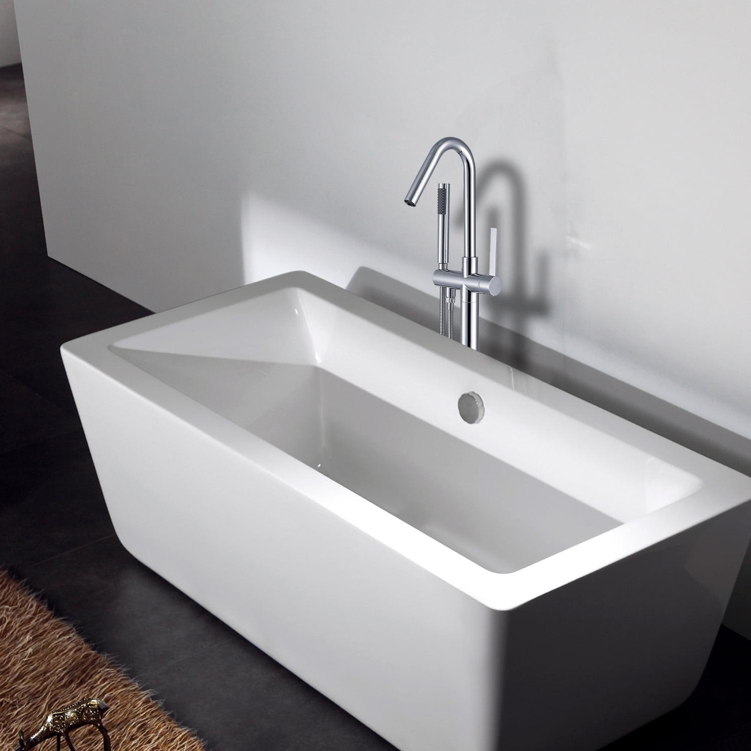 1 Handle Floor Clawfoot Tub Faucet with Diverter