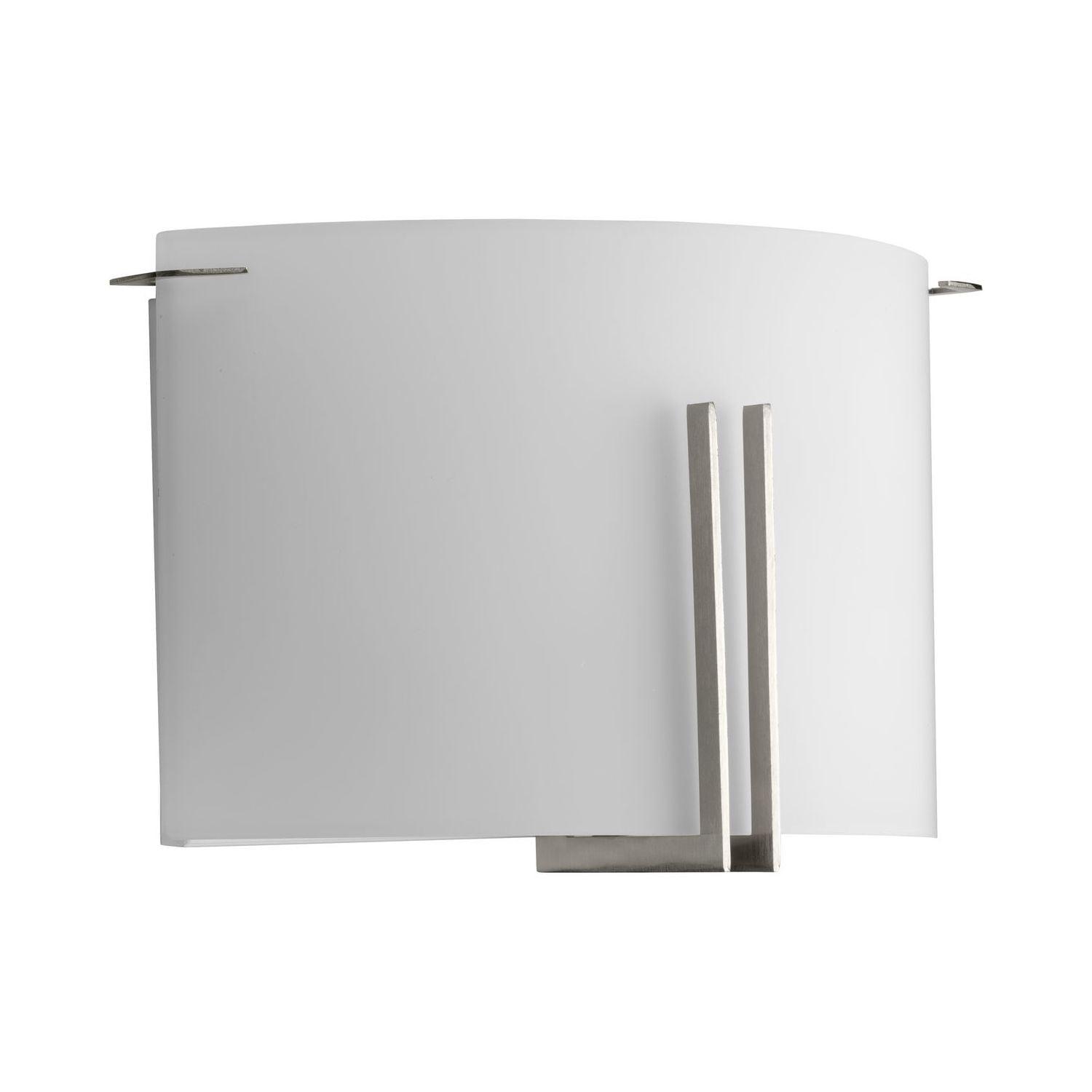 Modern Brushed Nickel 12" Two-Light Wall Sconce with Etched Glass