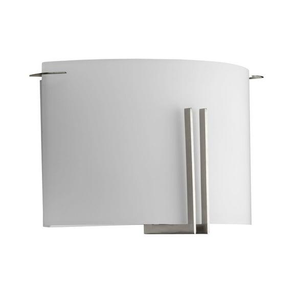 Progress Lighting, Modern Glass Collection, 2-Light Wall Sconce, Brushed Nickel, Etched Glass, Steel.