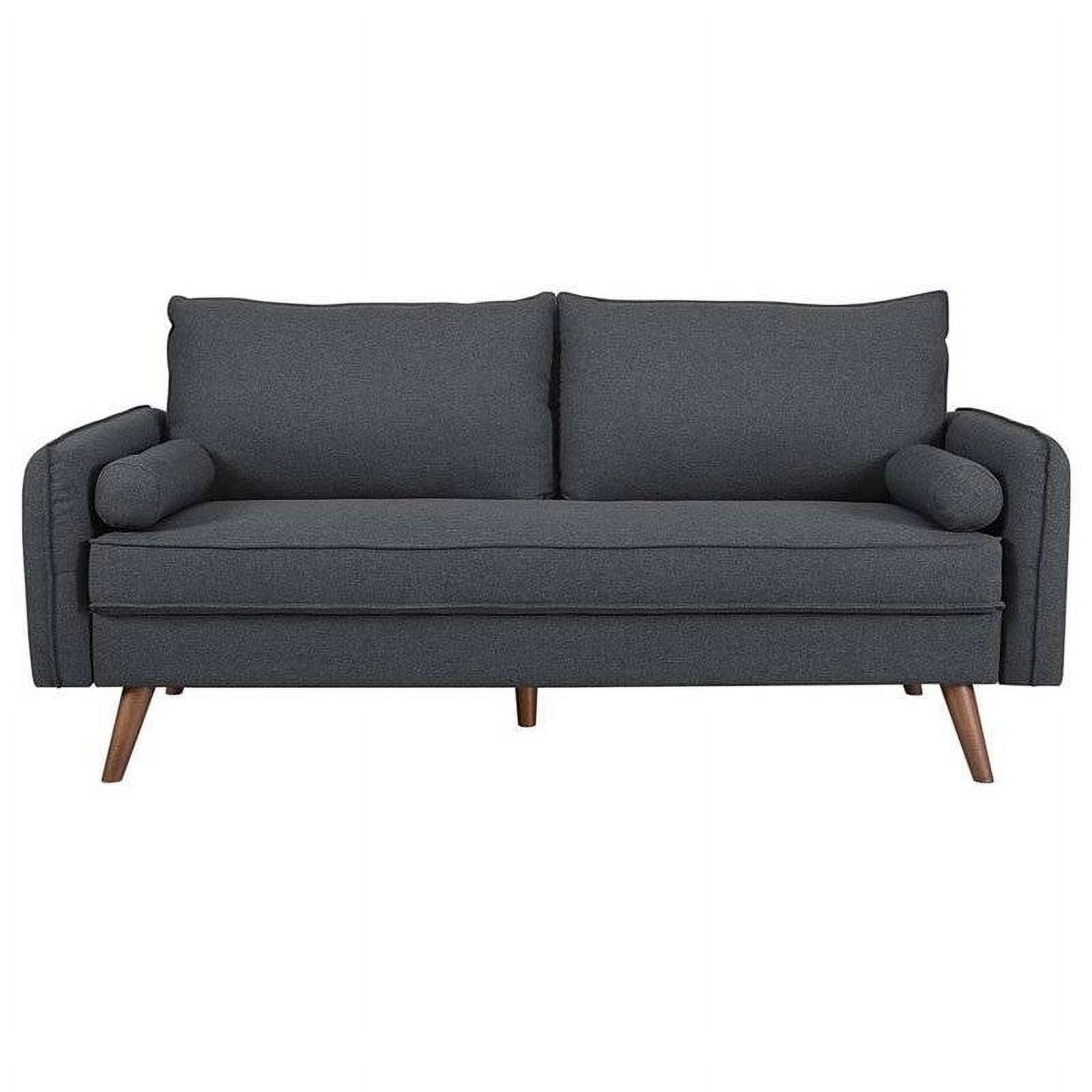 Modern Contemporary Urban Design Living Room Lounge Club Lobby Sofa, Fabric, Grey Gray