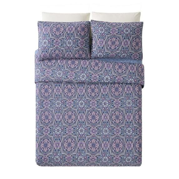 Modern Heirloom 3pc Full/Queen Lavender Florals Bedding Set Purple