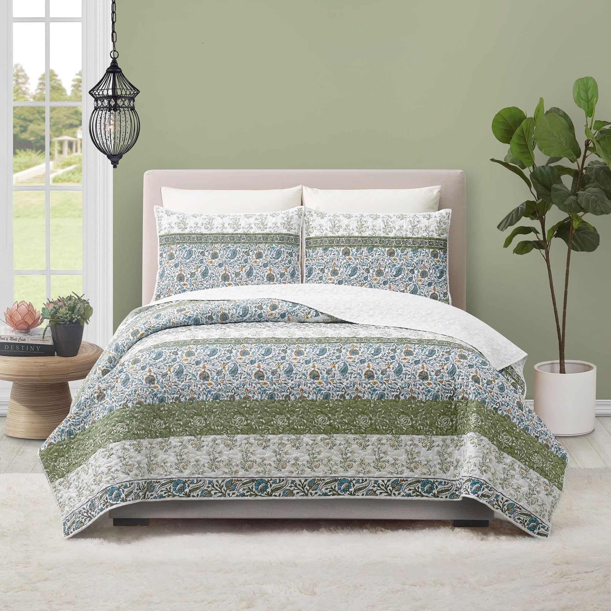 Marseille 3-Piece Microfiber Paisley Quilt Set