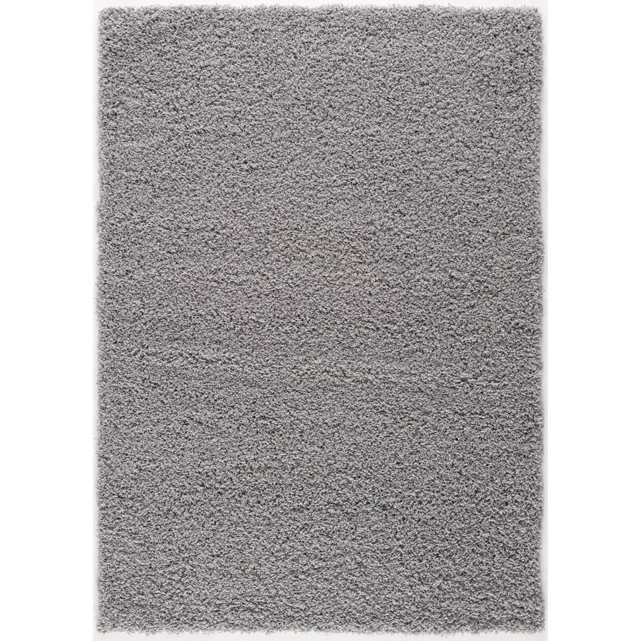 Luxurious Gray Shag 4' x 6' Reversible Washable Rug