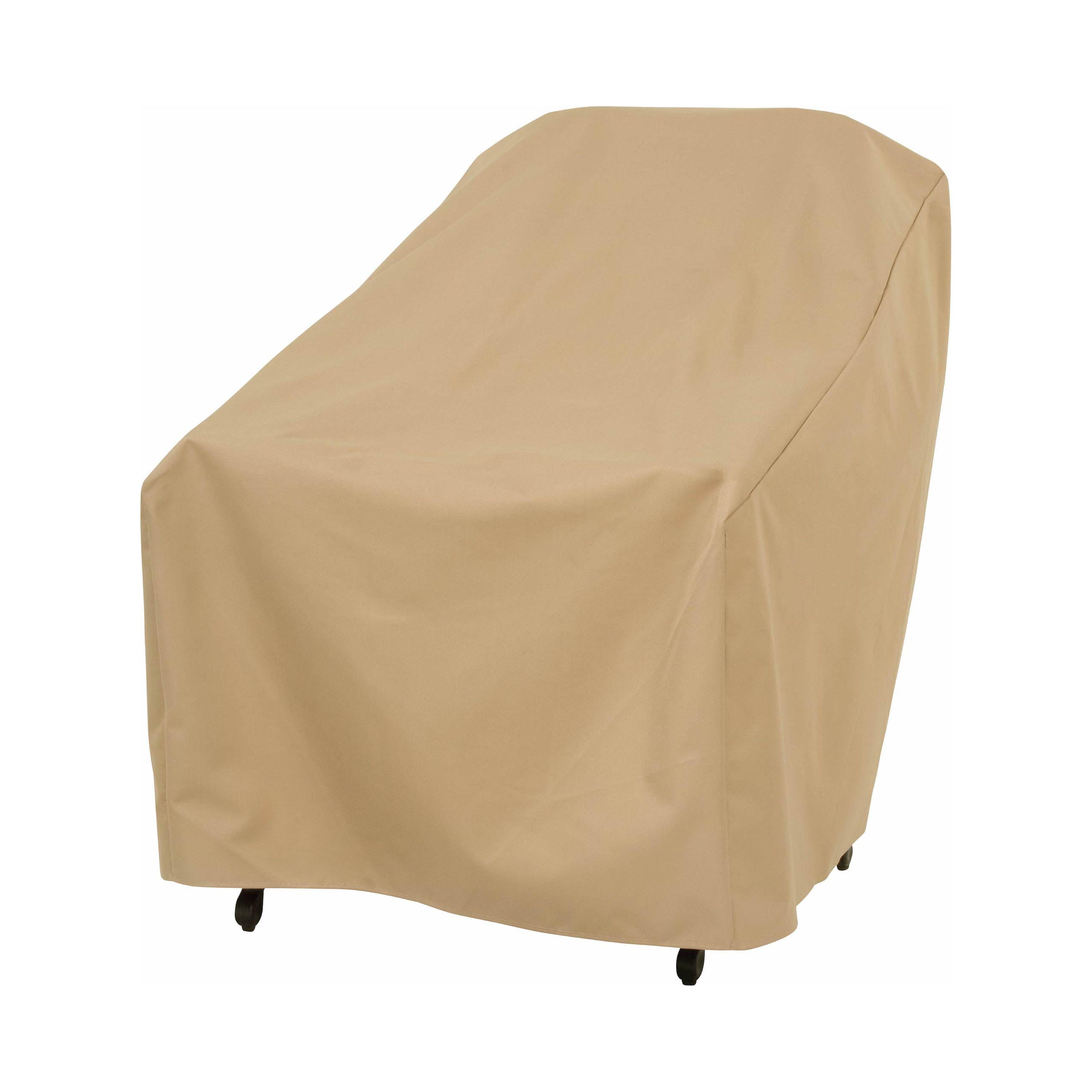 Beige Weather-Resistant Outdoor Patio Chair Cover, 27"L x 34"W x 31"H