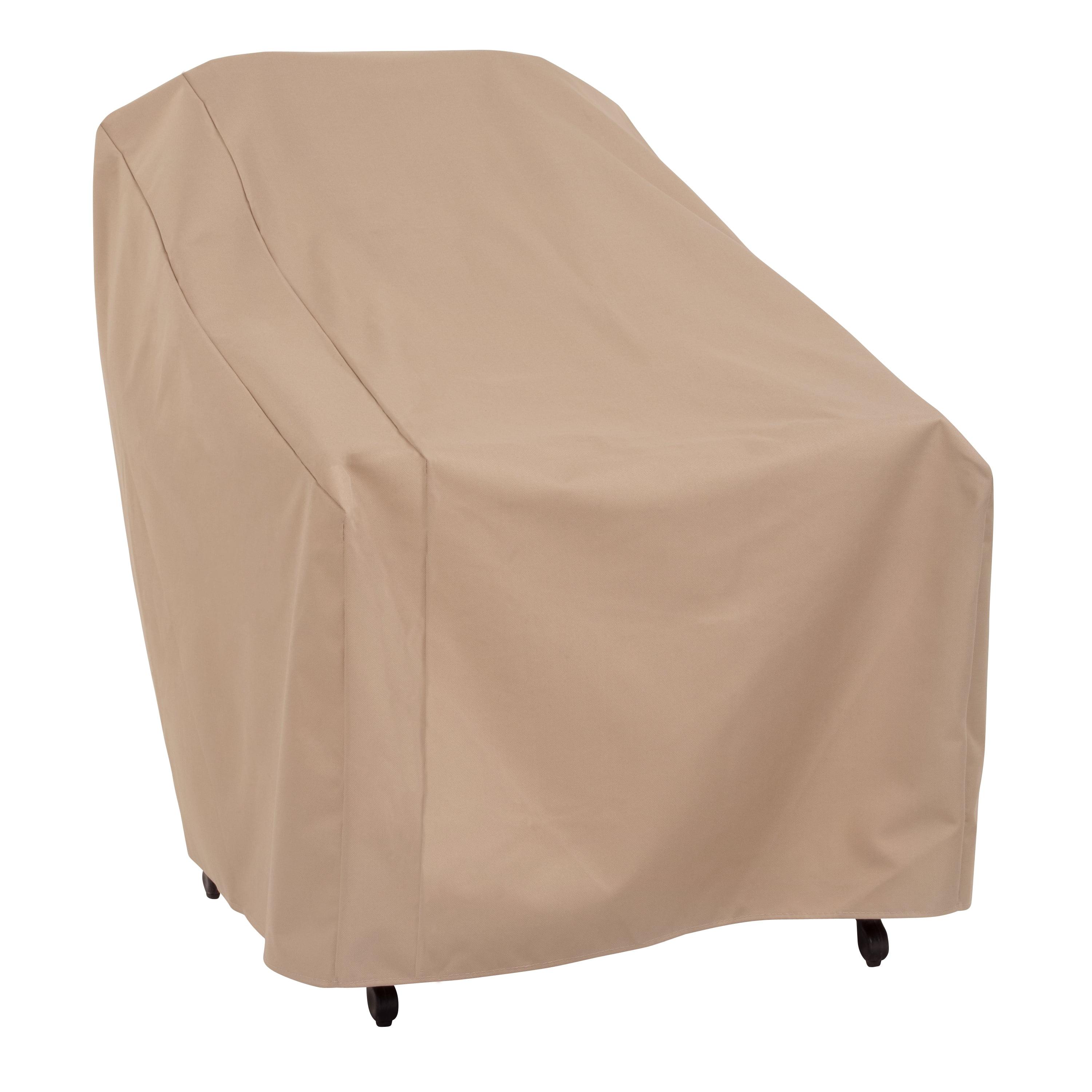 Khaki Weather-Resistant Polyester Patio Chair Cover, 33"L x 34"W x 31"H