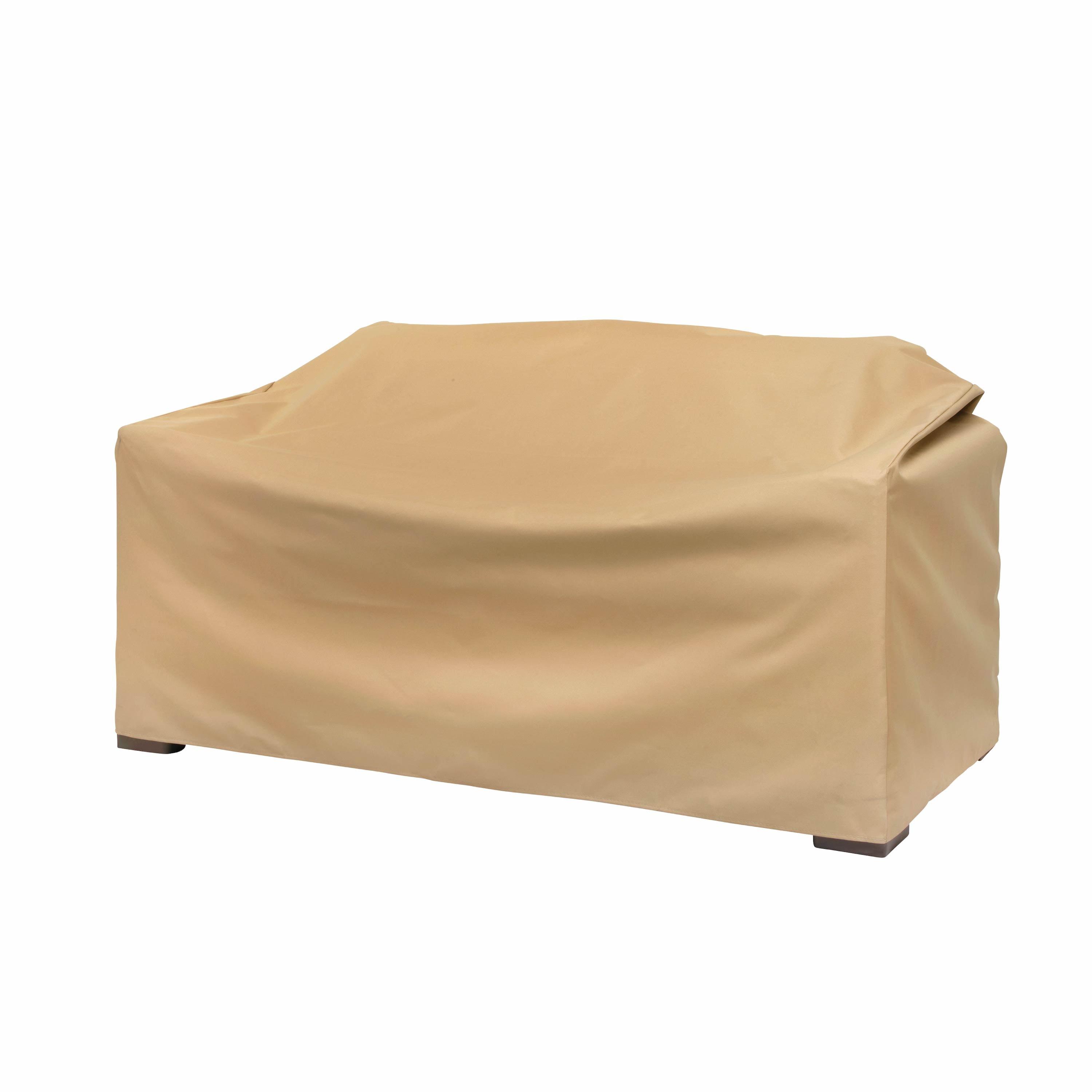 Khaki Weather-Resistant Polyester Outdoor Patio Loveseat Cover