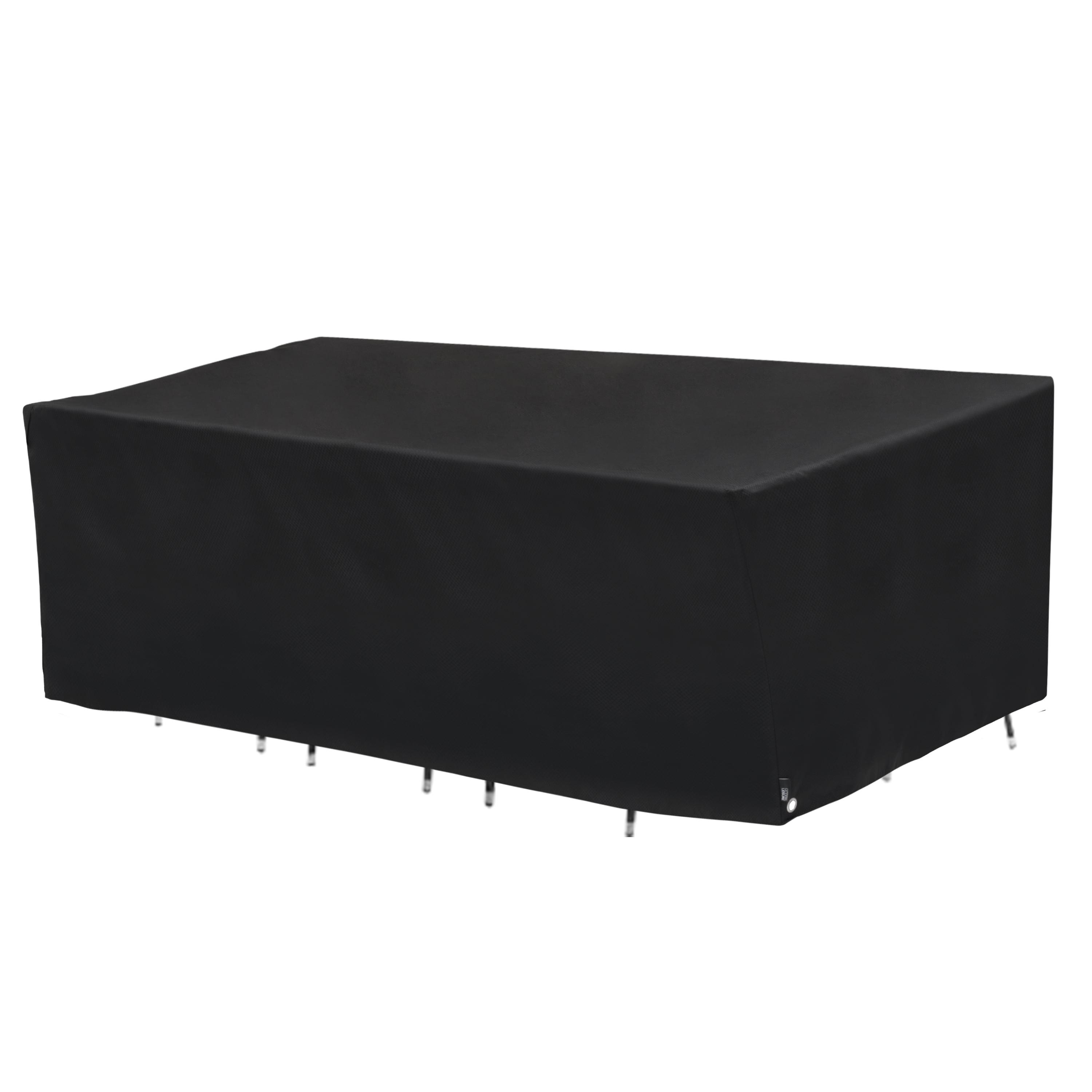 Modern Leisure Black Diamond Waterproof Oval Patio Table & Chair Set Cover, 108"L x 64"W x 34"H, Black