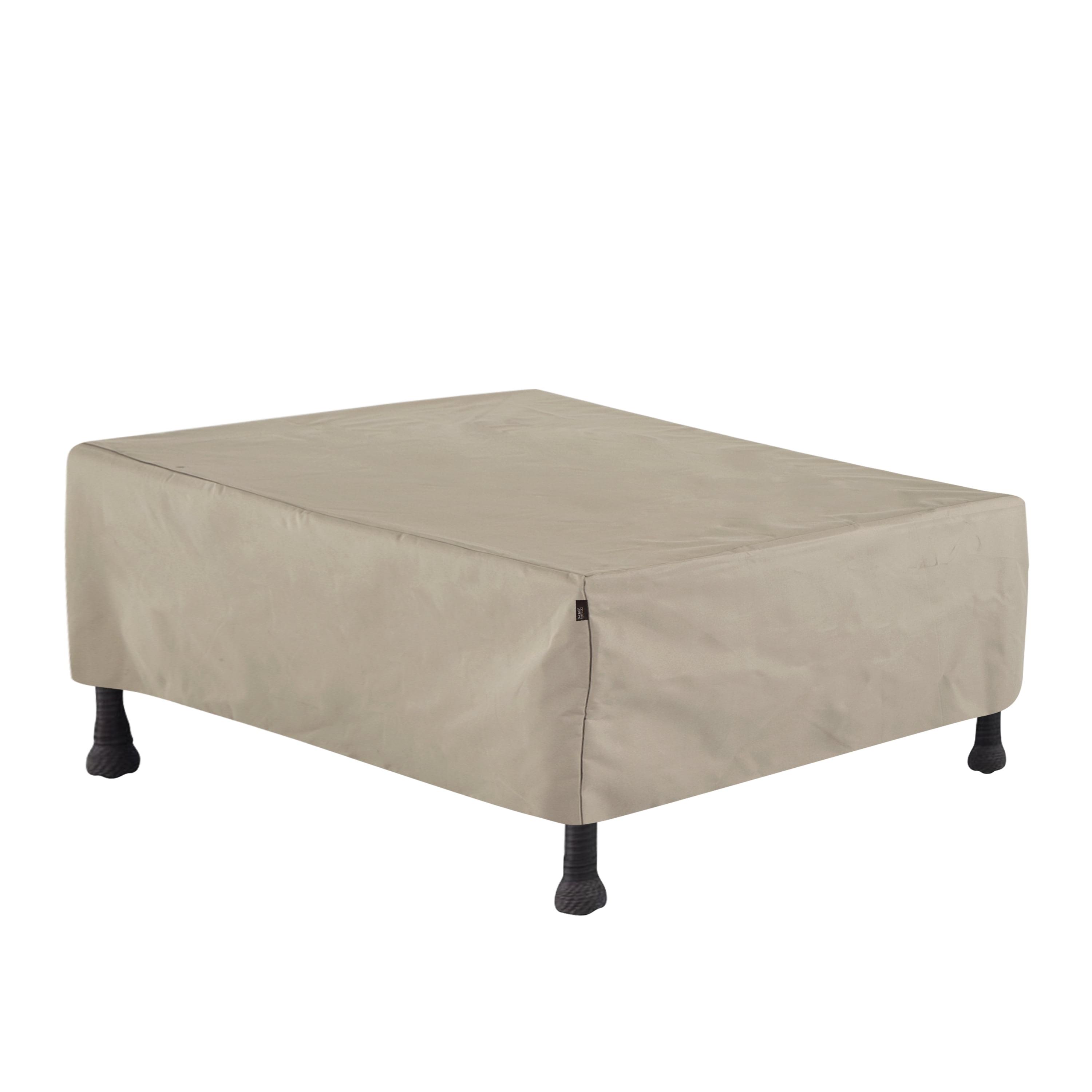 Modern Leisure Chalet Outdoor Patio Ottoman Cover, 48"L x 25"W x 18"H, Beige