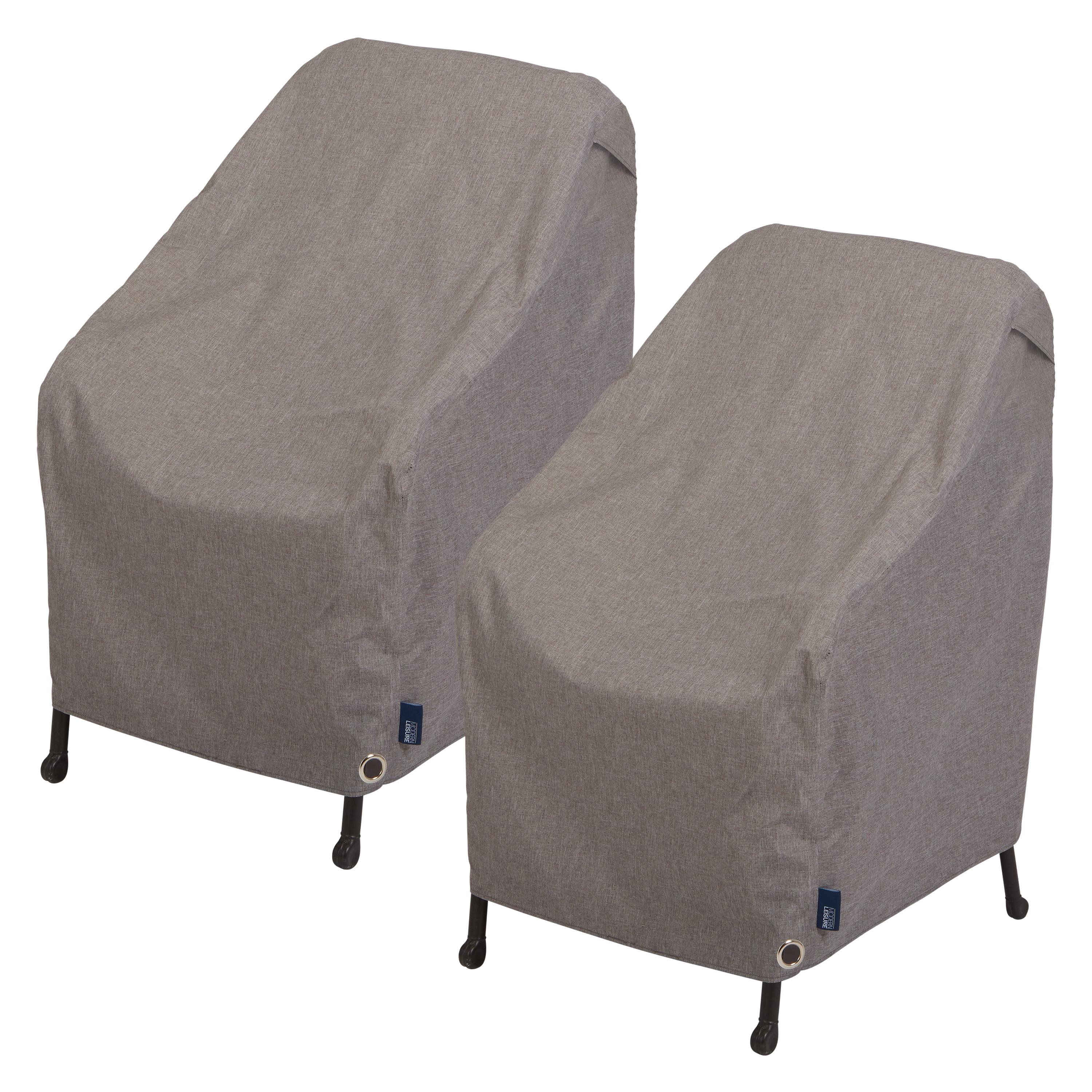 Modern Leisure Garrison Patio Chair Cover, 2-Pack, Waterproof, 27"L x 34"W x 31"H, Granite (Set of 2)