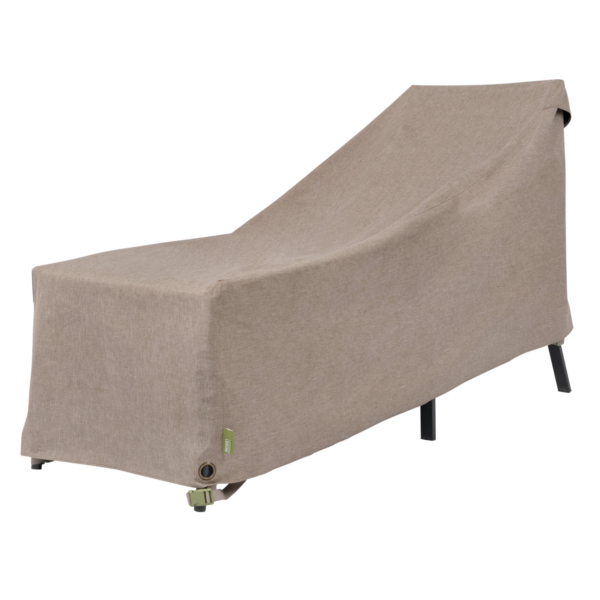 Modern Leisure Garrison Patio Chaise Lounge Cover, Waterproof, 65"L x 28"W x 29"H, Sandstone